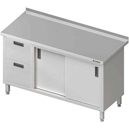 Wall table with two drawer block (L),sliding door 1500x600x850 mm STALGAST MEBLE 980346150