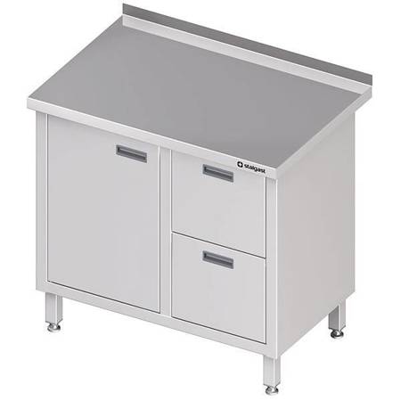 Wall table with two drawer block (P),hinged door 1000x700x850 mm STALGAST MEBLE 980317100