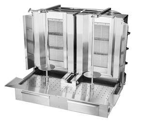 Gyros | Doppel-Gas-Döner-Toaster | 3+3 Brenner | 80kg Belastung KLG153-T