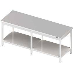 Mitteltisch mit Regal 2200x800x850 mm geschweißt STALGAST MEBLE 980118220