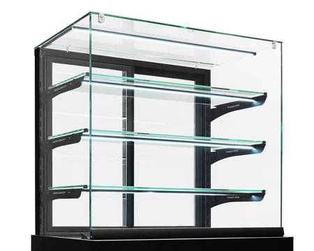 Dolce Visione Neutro Premium 1300 neutrale Süßwarenvitrine | Leuchtsockel | 1300x690x1300 mm