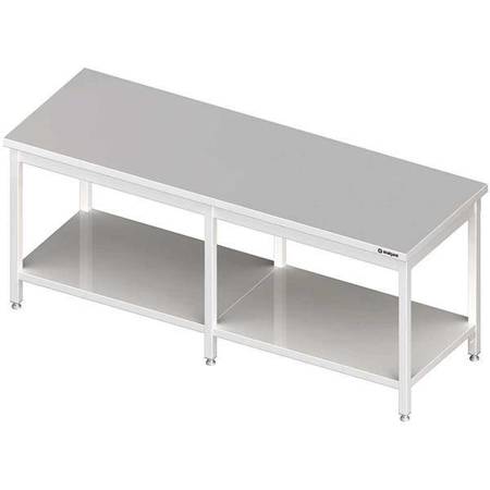 Mitteltisch mit Regal 2800x700x850 mm geschweißt STALGAST MEBLE 980117280