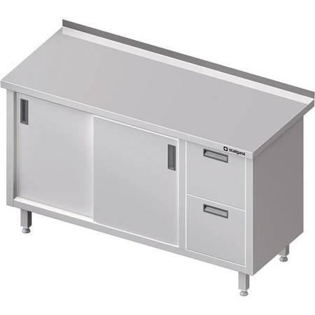 Wandtisch mit zwei Schubladen (P), Schiebetür 1400x600x850 mm STALGAST MEBLE 980356140