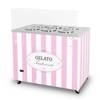 Eiscreme-Spender | Eiscreme-Vitrine | Konservator | Retro | 6 Röhren | runde Schalen | 1063x670x895 mm | GELATO POZETTI 6 PINK