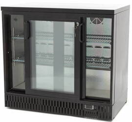 Chłodziarka barowa podblatowa z drzwiami suwanymi 227 litrów czarna | Resto Quality RQ-208SCM