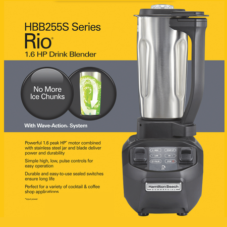 Blender barmański HBB255-CE Rio® z dzbankiem ze stali nierdzewnej 1.4l, Hamilton Beach Commercial