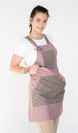 Fartuch kucharski damski | róż-beż  | linia Anden | 21-2FW-05RBE | od ręki