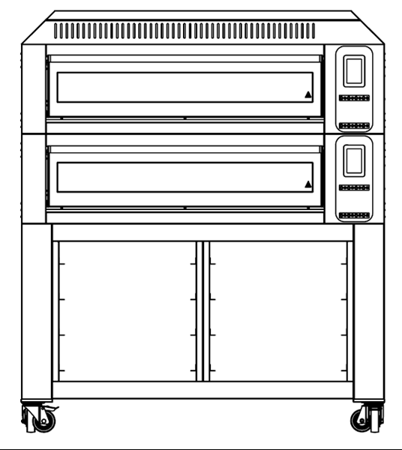 Piec elektryczny do pizzy | dwukomorowy | z podstawą z prowadnicami na blachy | 8x30 cm | COMP - 2ST L6 | RESTO QUALITY COMP - 2ST L6