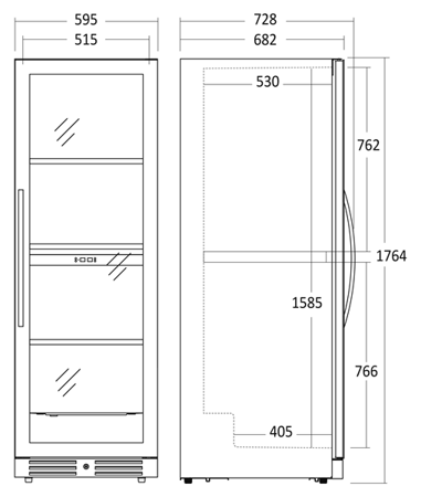 Winiarka | chłodziarka do wina | dwustrefowa | 461 l | na 138 butelek | 595x682x1764 mm | SV1382B